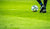 a person kicking a ball on a green soccer pitch