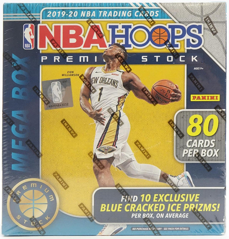 2019/20 Panini Hoops Premium Stock Basketball Mega Box (Blue Prizms)