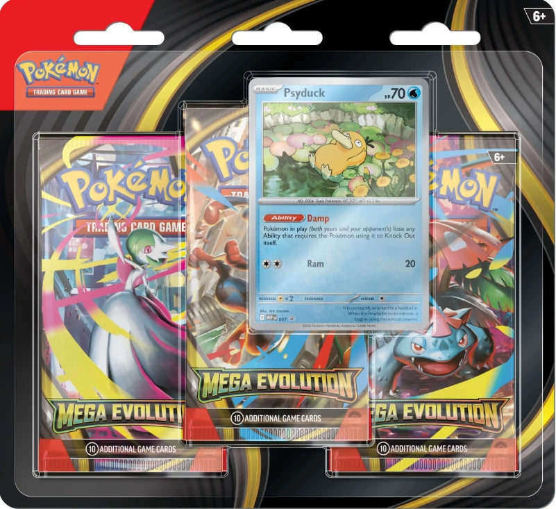 Pokemon TCG: Mega Evolution - 3-Pack Blister (Psyduck) (PRE-ORDER)
