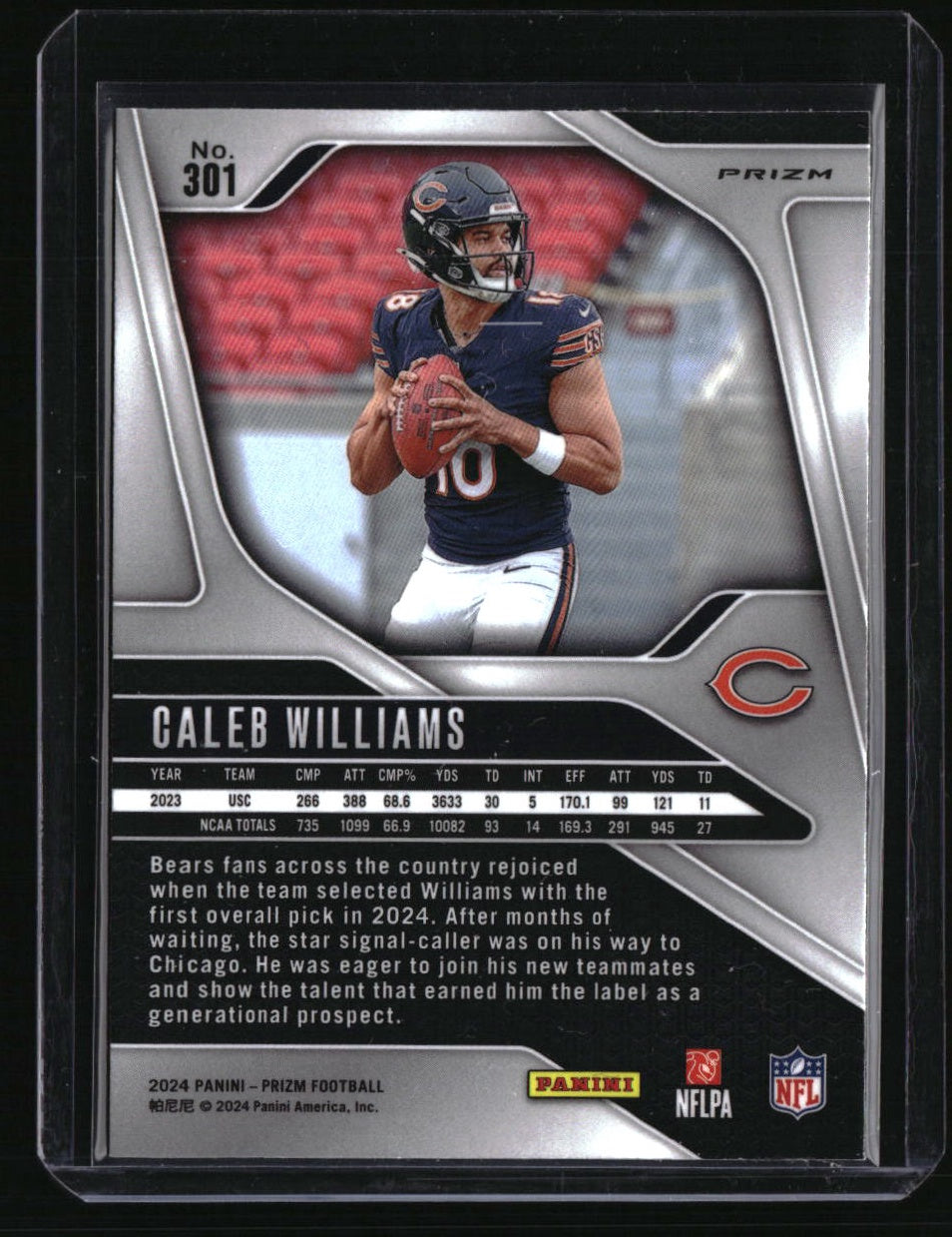 2024 Panini Prizm Caleb Williams Orange Disco Prizm
