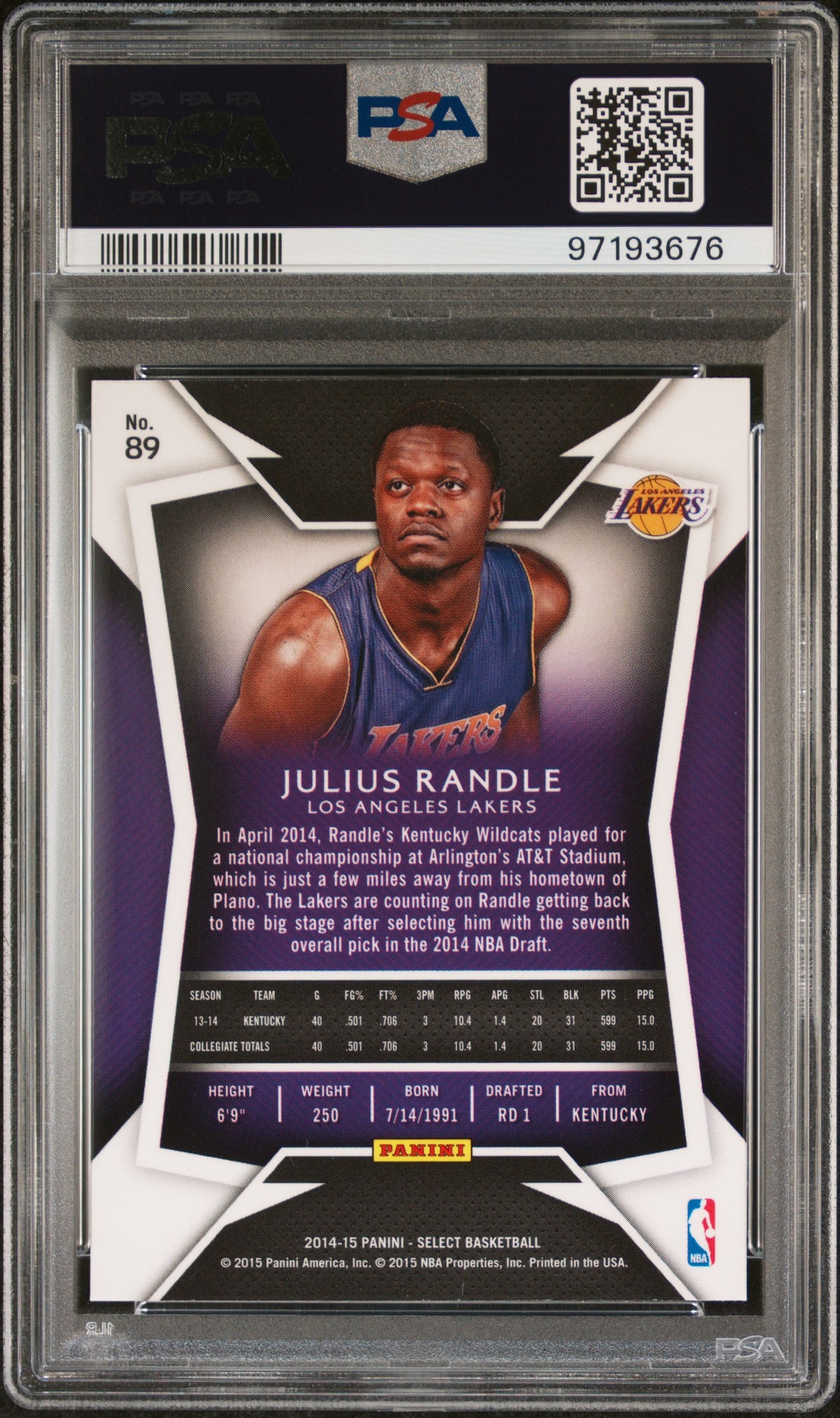 2014 Panini Select Julius Randle PSA 10