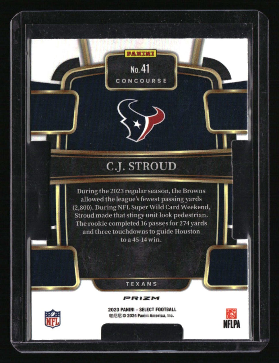 2023 Panini Select C.J. Stroud Silver Prizms Die Cuts