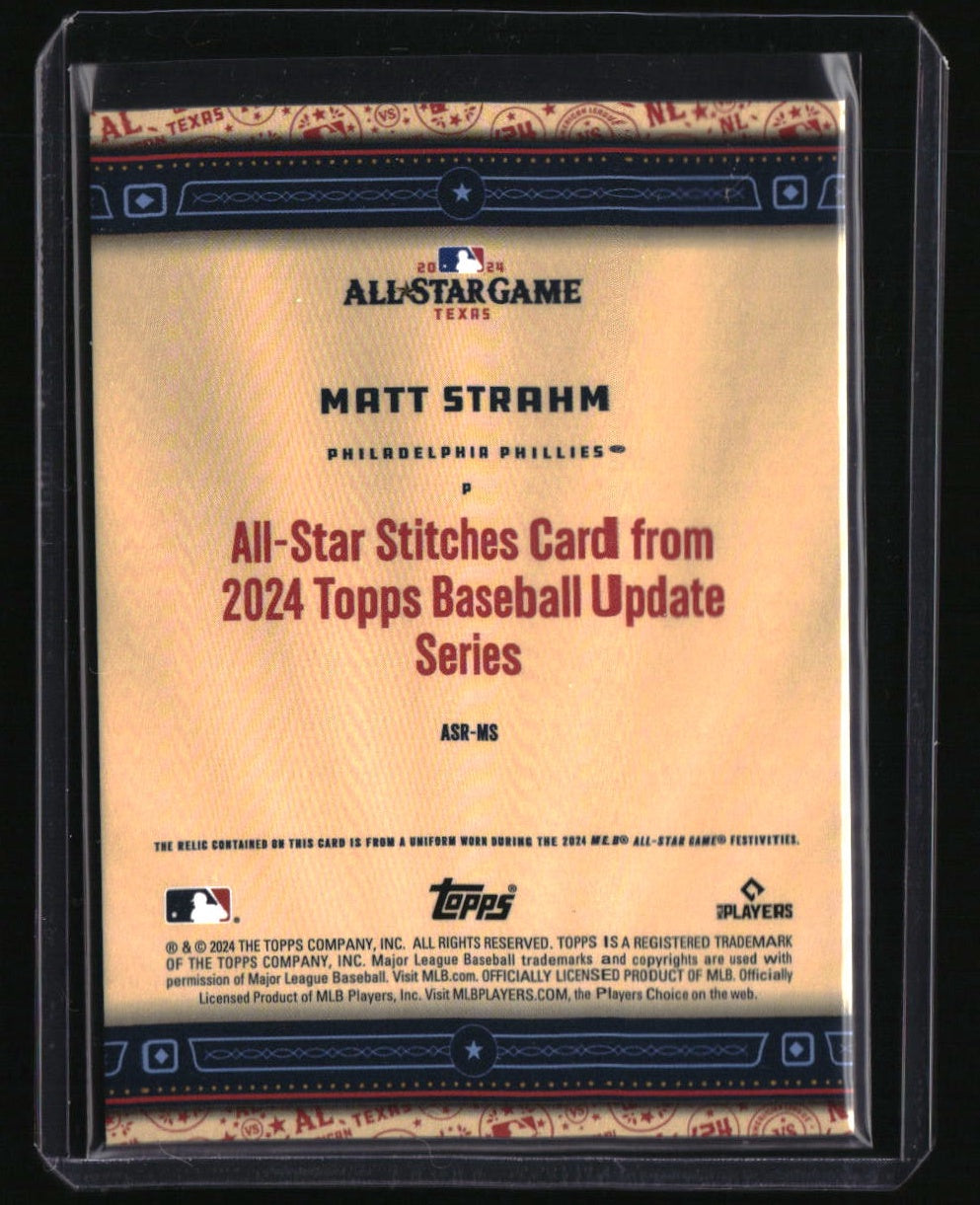 2024 Topps Update Matt Strahm All-Star Stitches Relics Black #/199