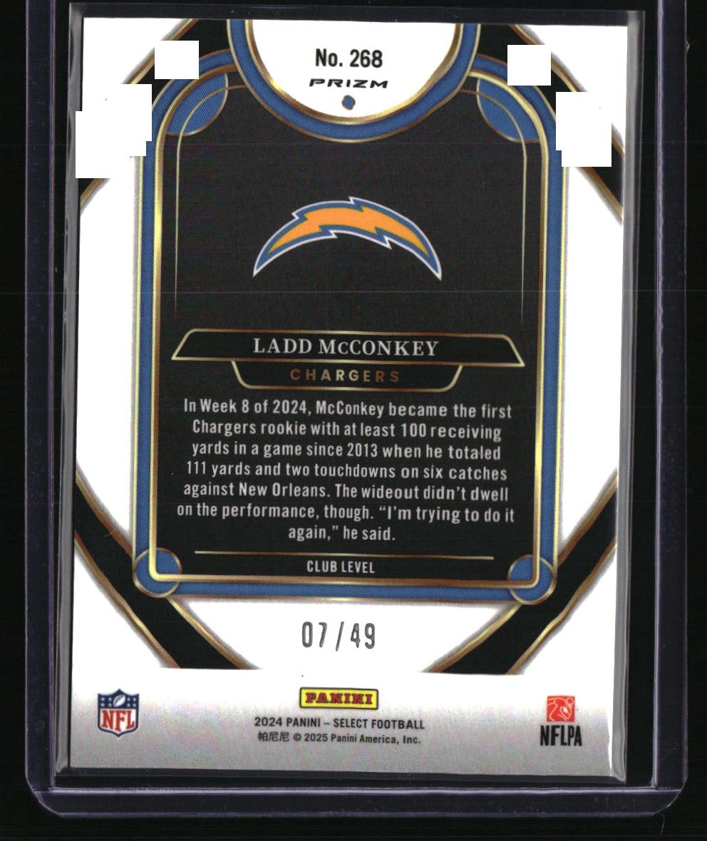 2024 Panini Select Ladd McConkey Red Disco Prism #/49