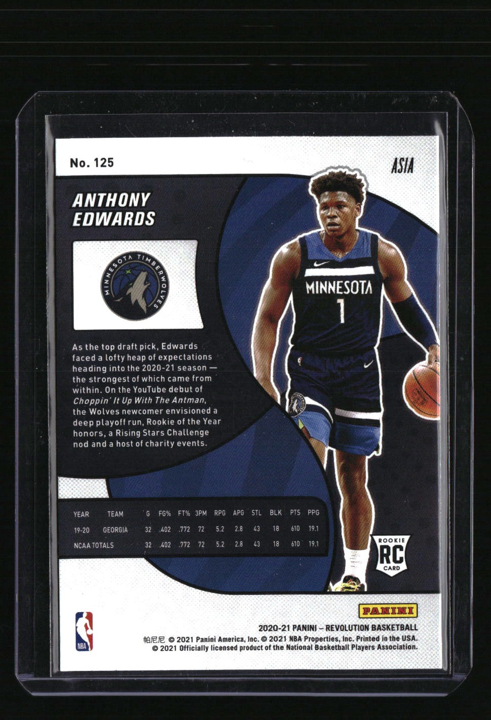 2020-21 Panini Revolution Anthony Edwards Asia Red