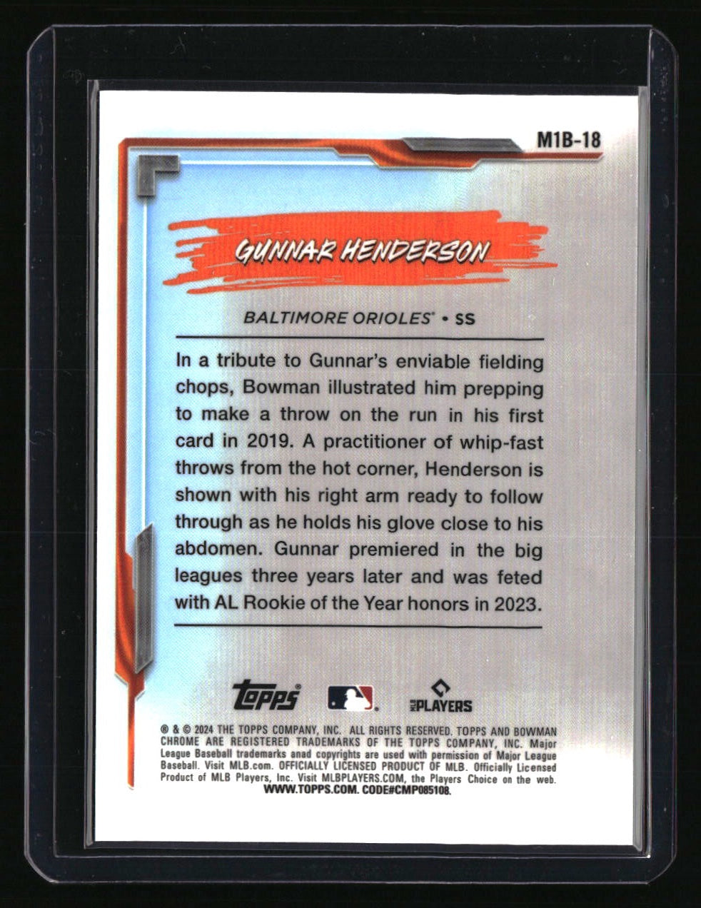 2024 Bowman Chrome Gunnar Henderson My 1st Bowman Mini Diamond #/150