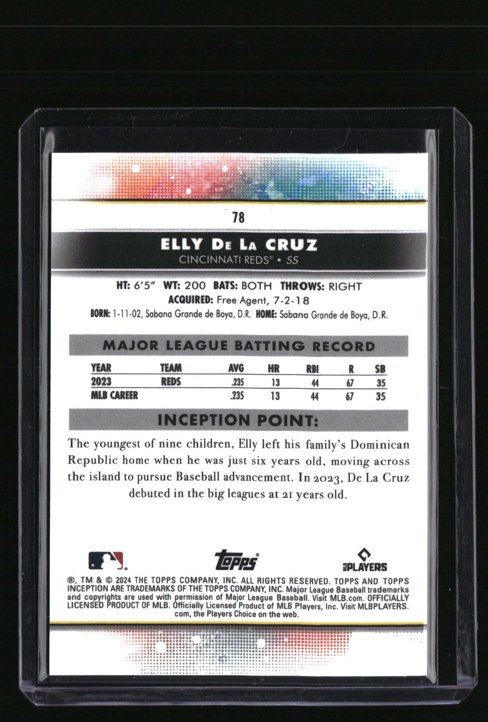 2024 Topps Inception Elly De La Cruz Green