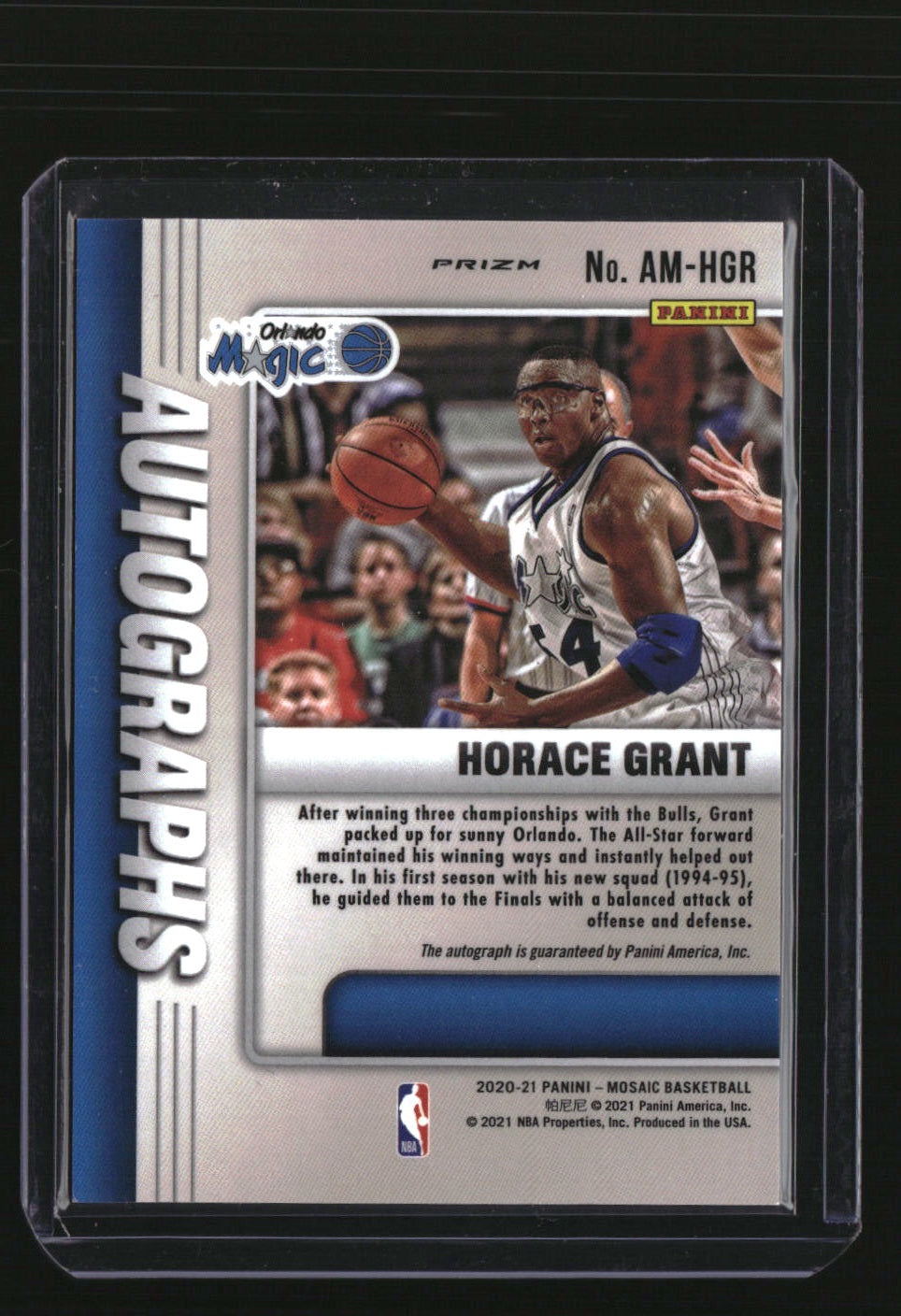 2020-21 Panini Mosaic Horace Grant Autographs Choice Fusion Red and Yellow