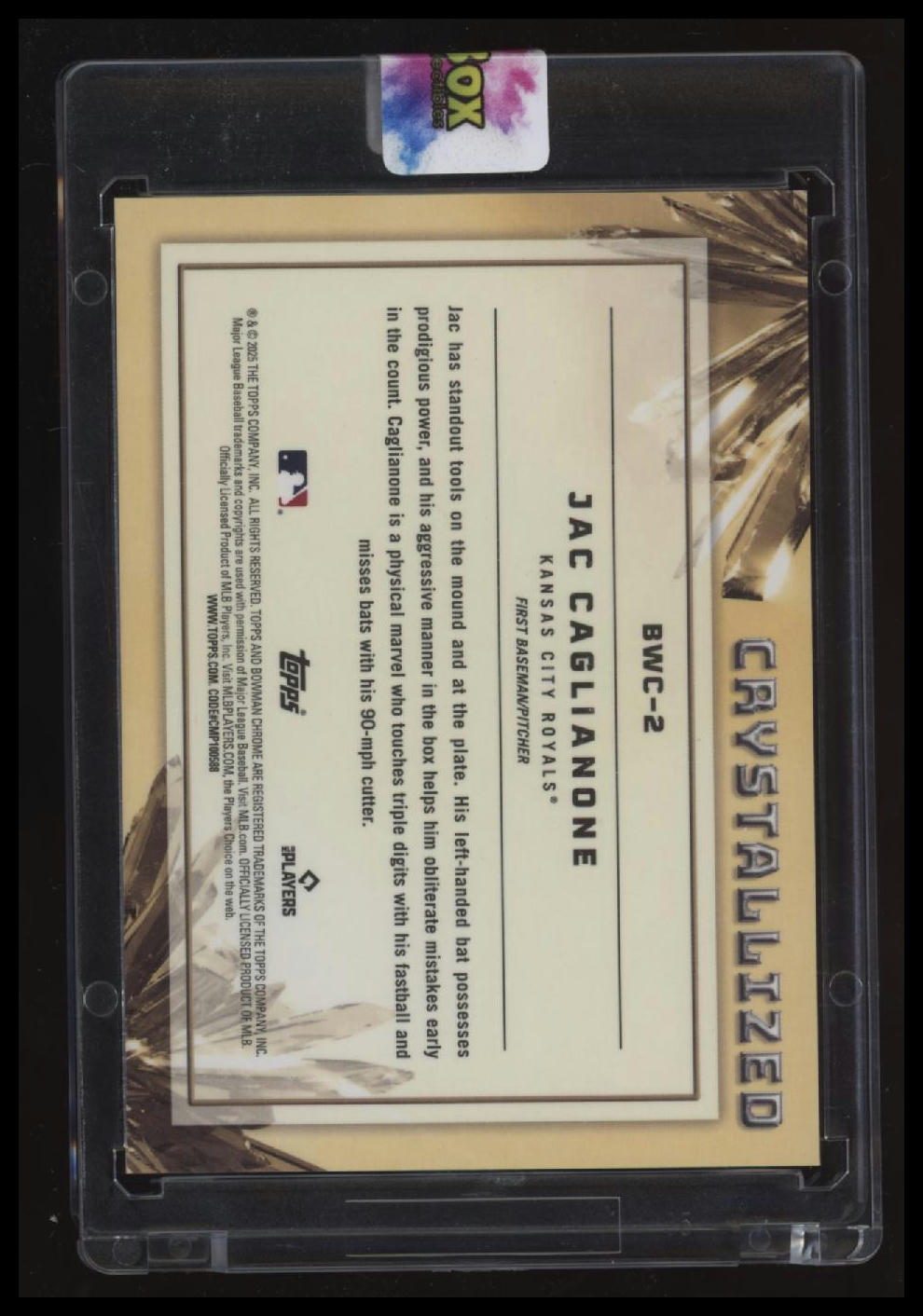 2025 Bowman Jac Caglianone Crystalized