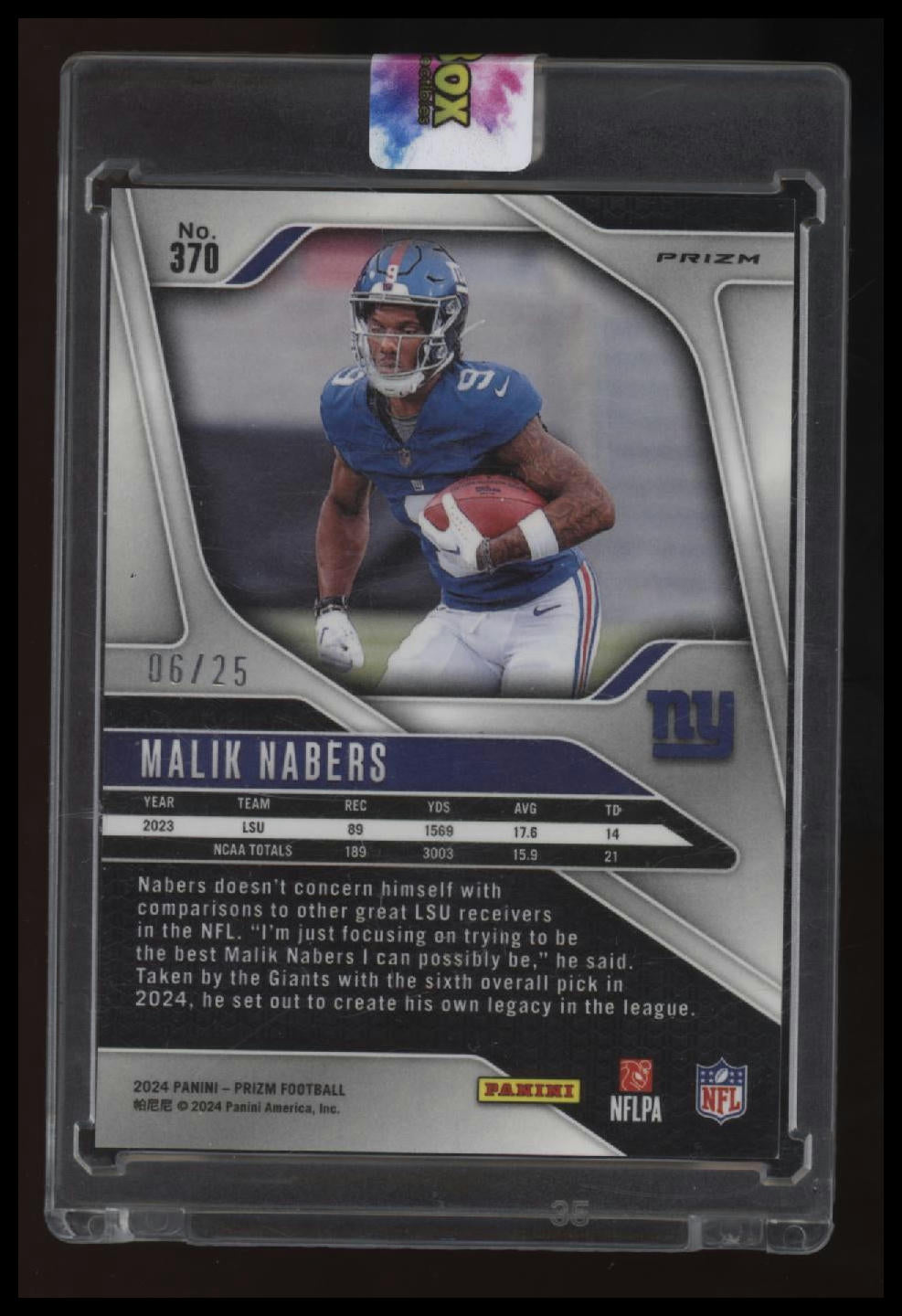 2024 Panini Prizm Malik Nabers Navy Camo #/25