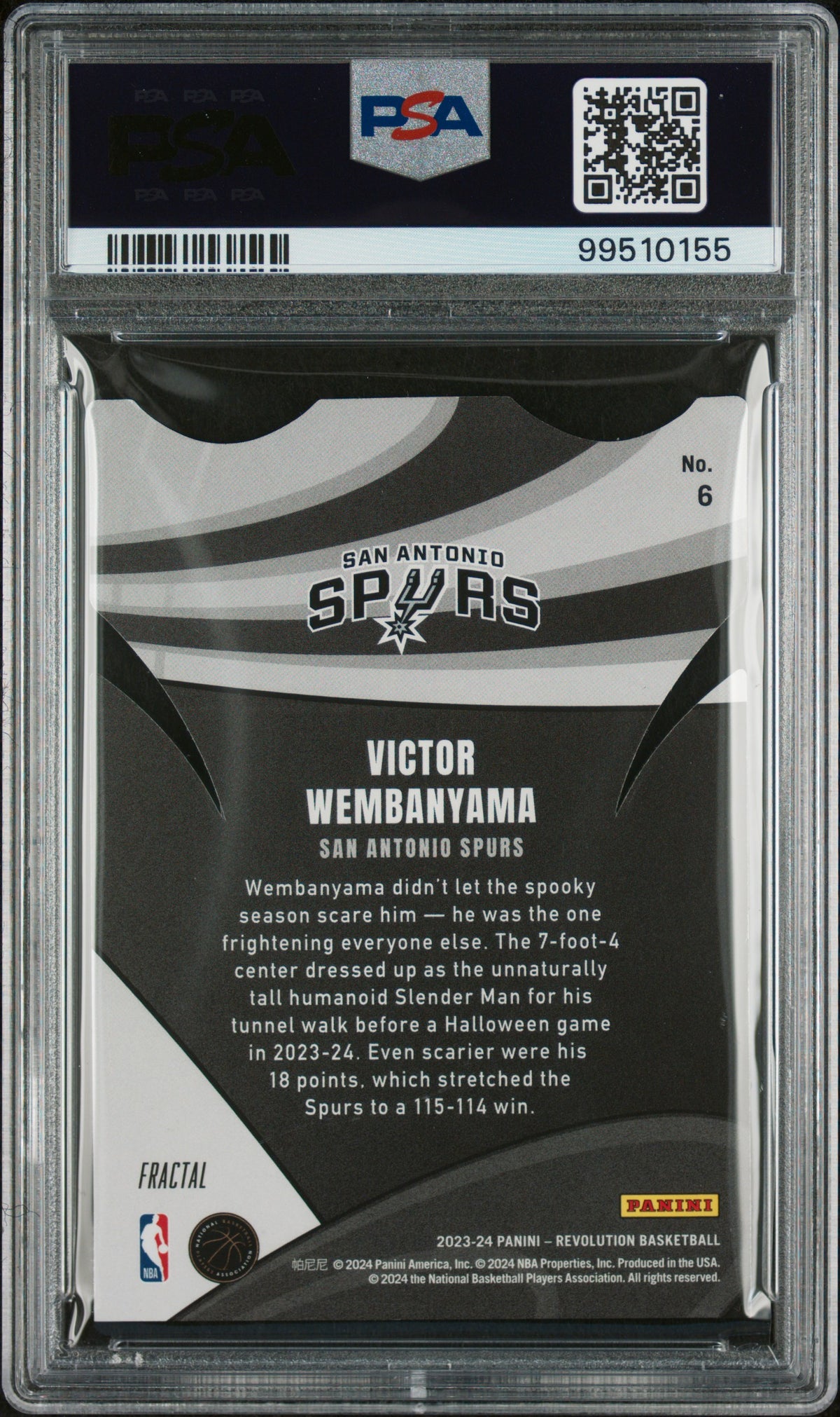 2023 Panini Revolution Liftoff! Victor Wembanyama Liftoff!-Fractal PSA 9