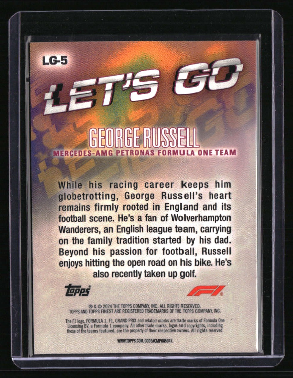 2024 Topps Finest Formula 1 George Russell Let&#39;s Go