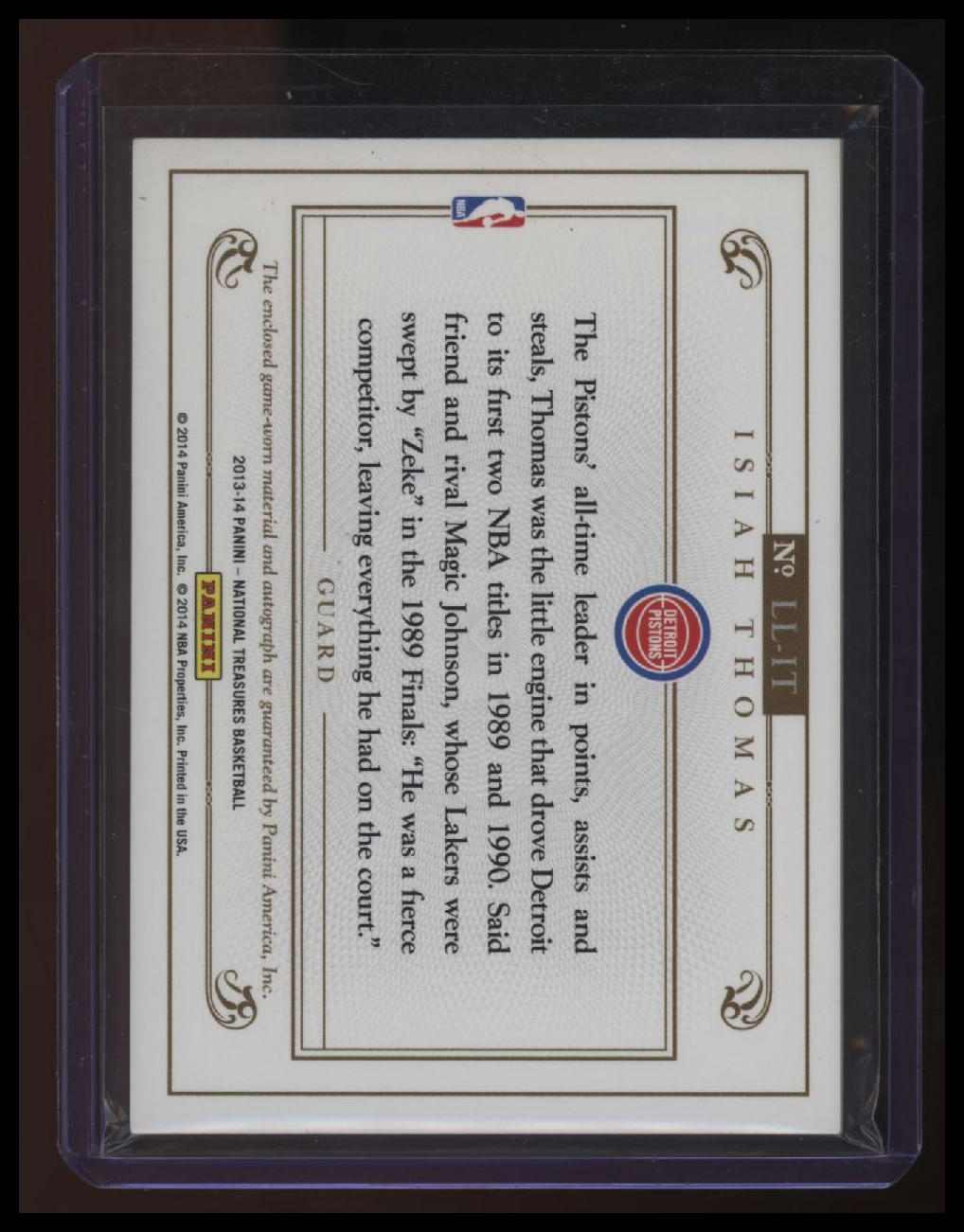2013-14 National Treasures Isiah Thomas Lasting Legacies Sig. Materials #/25