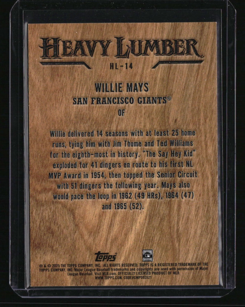 2025 Topps Willie Mays Heavy Lumber