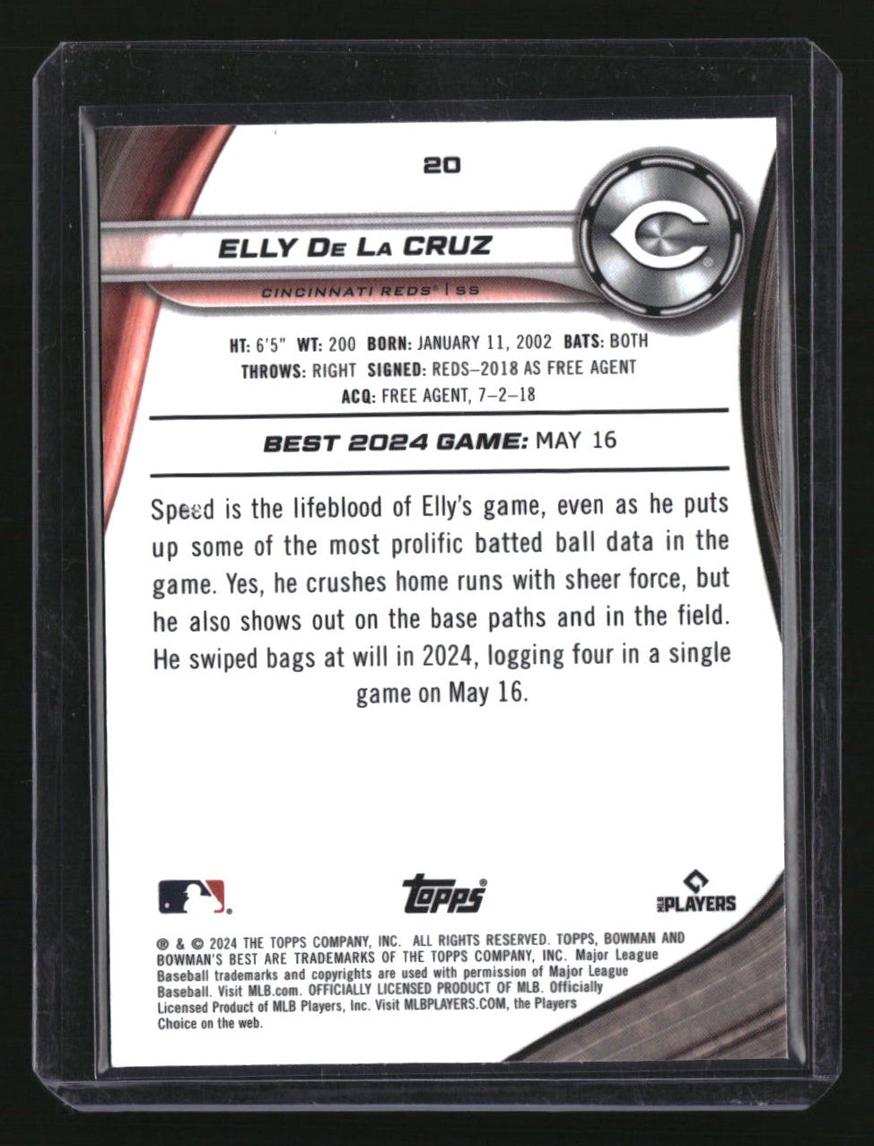 2024 Bowman&#39;s Best Elly De La Cruz Purple Refractors #/250