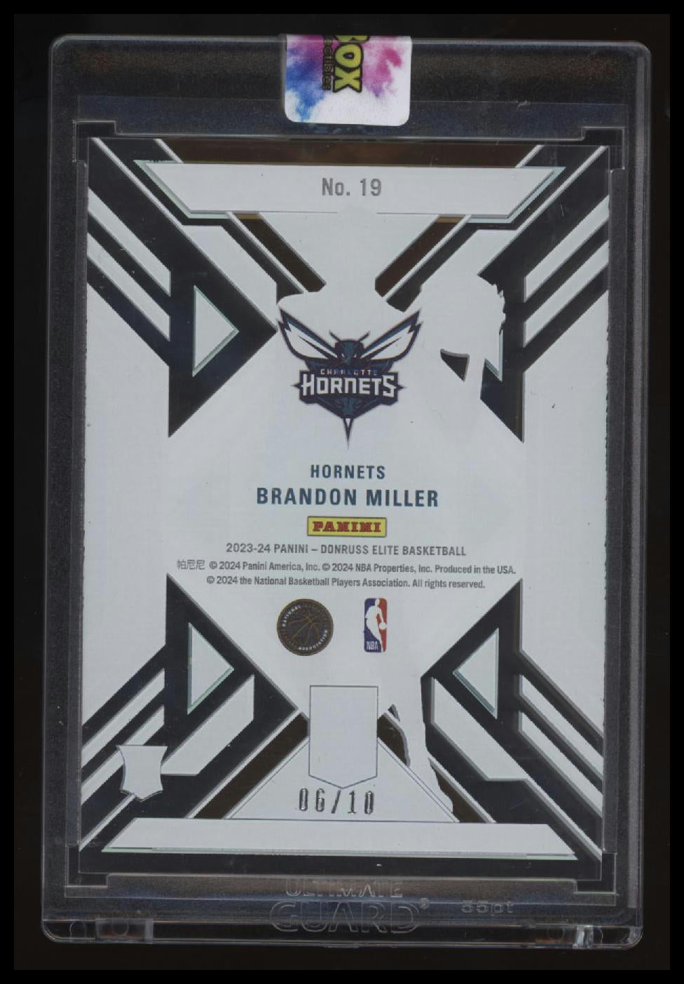 2023-24 Donruss Elite Brandon Miller Clarity Gold #/10