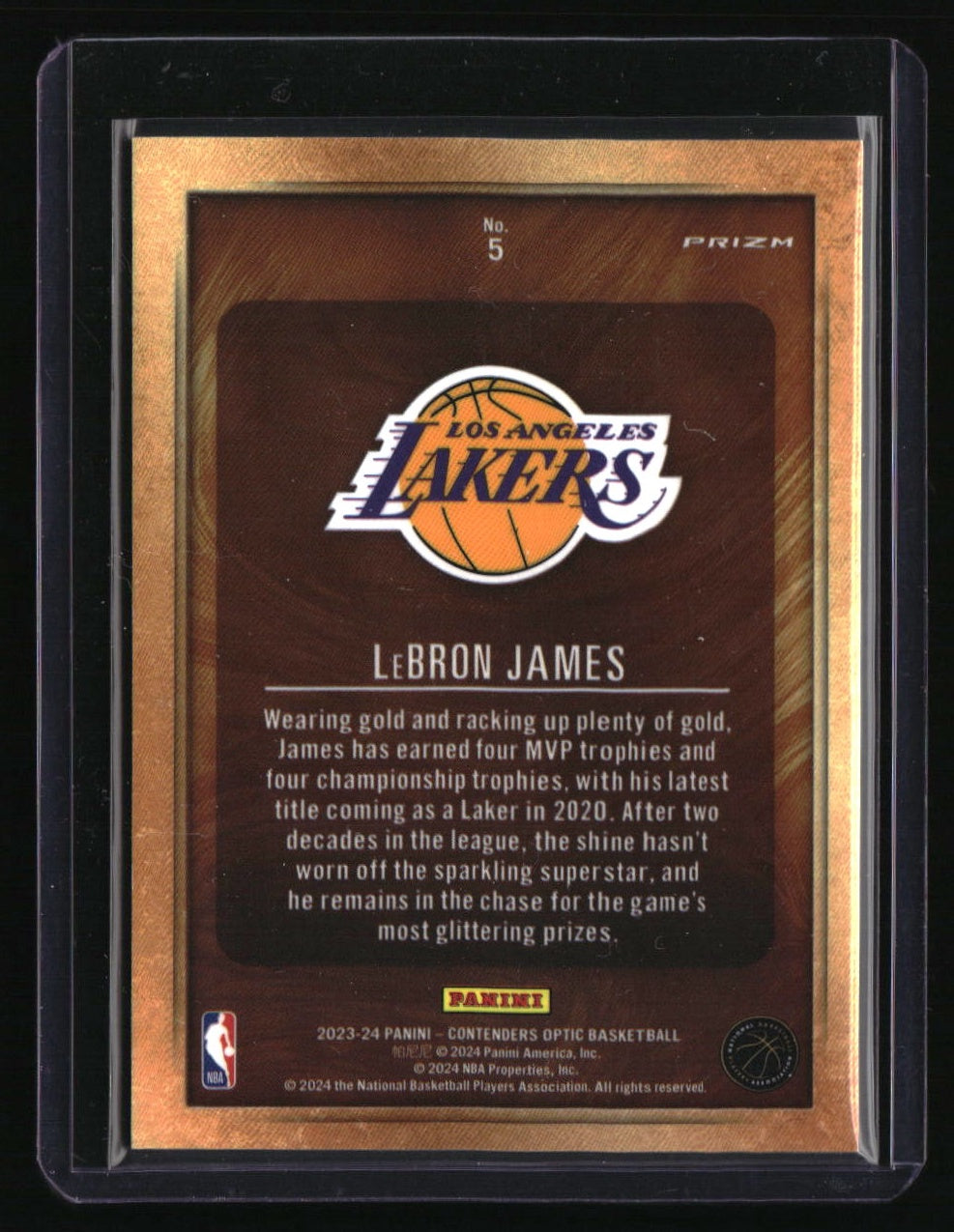 2023-24 Panini Contenders Optic LeBron James Gold Rush