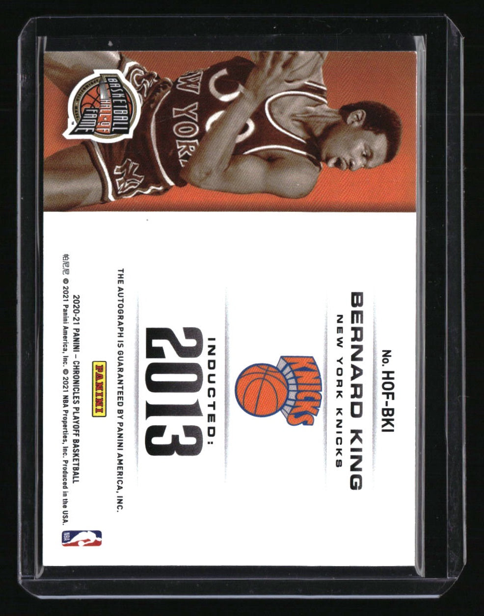2020-21 Panini Chronicles Bernard King Hall of Fame Autographs #/99