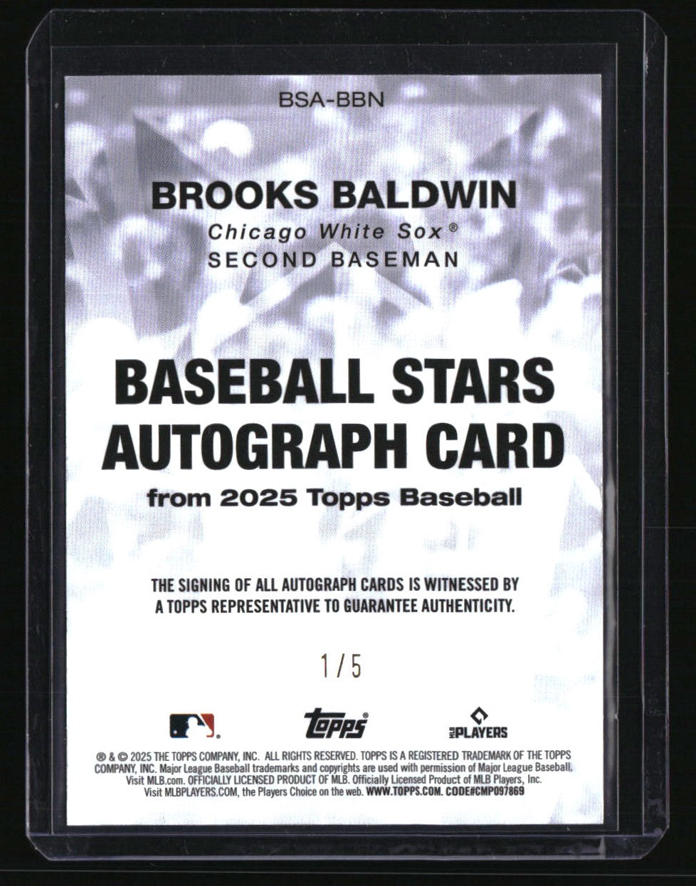 2025 Topps Brooks Baldwin Baseball Stars Autographs Red (Series Two) #/5