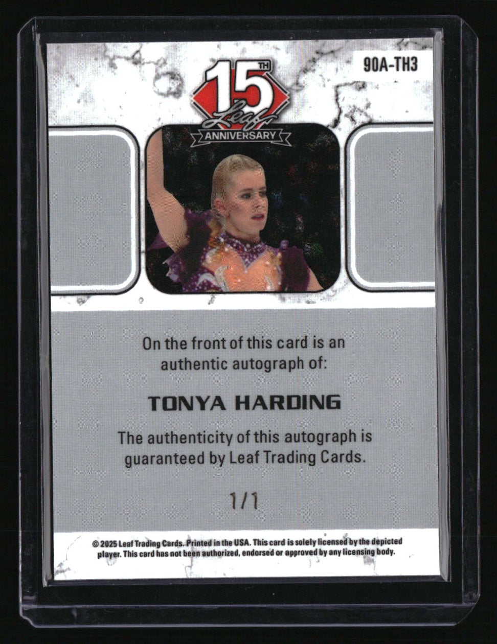 2024 Leaf Collective Tonya Harding 1990 Leaf Autographs Red &amp; Gold #/1