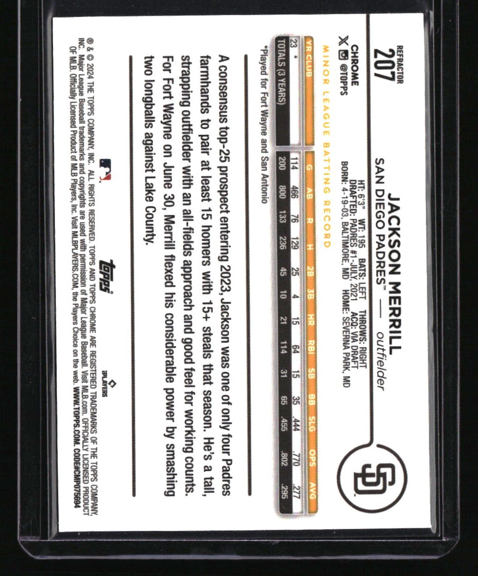 2024 Topps Chrome Jackson Merrill Refractors