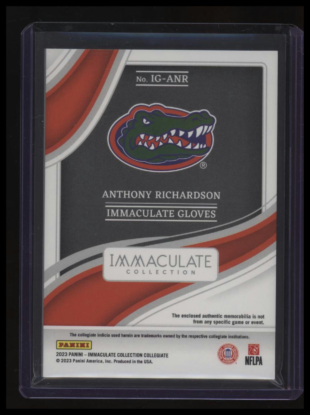 2023 Panini Immaculate Collection Collegiate Anthony Richardson Gloves #/76