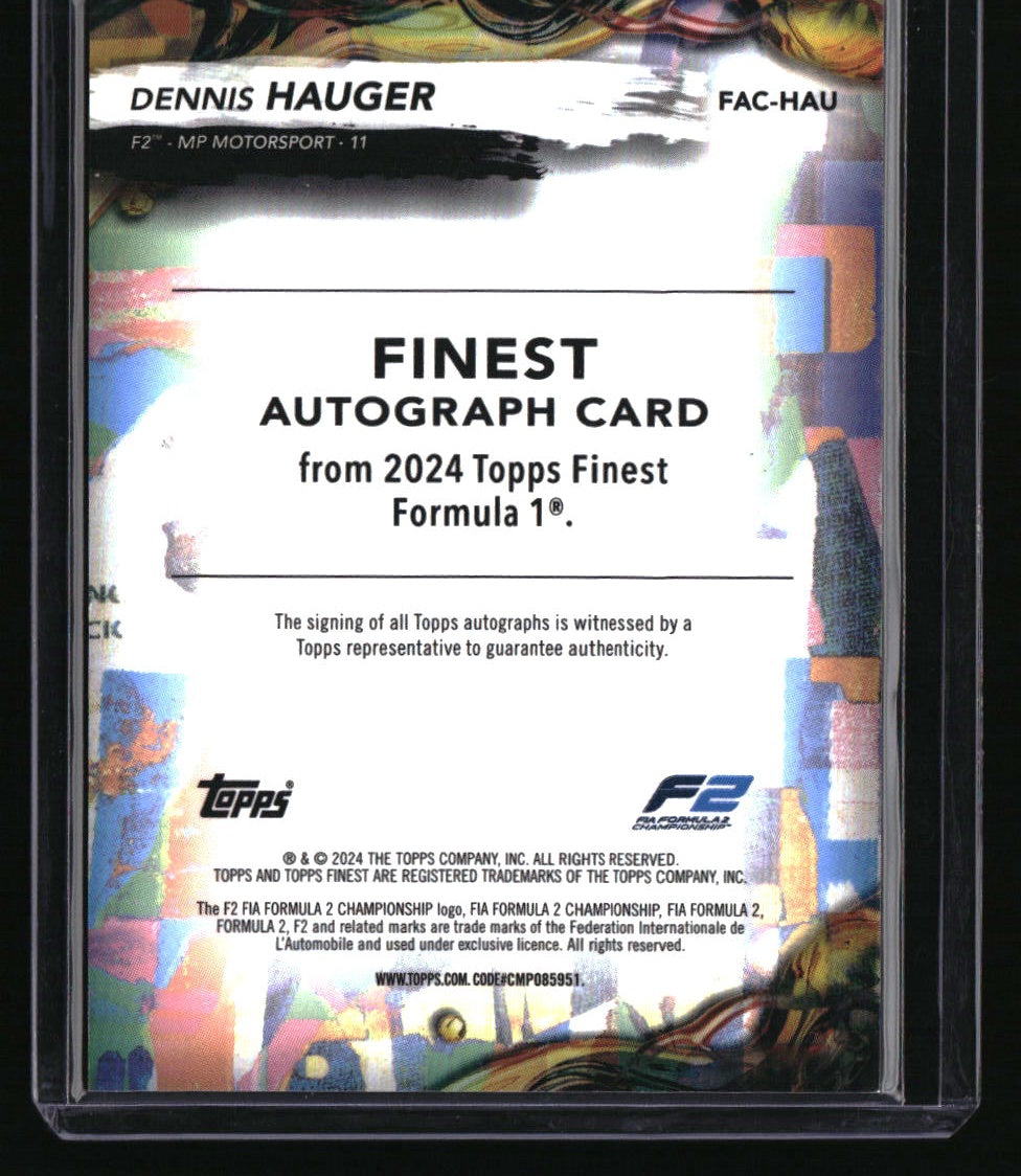 2024 Topps Finest Formula 1 Dennis Hauger Finest Autographs Gold Refractors #/25