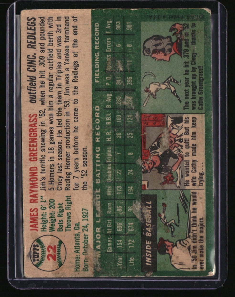 1954 Topps Jim Greengrass