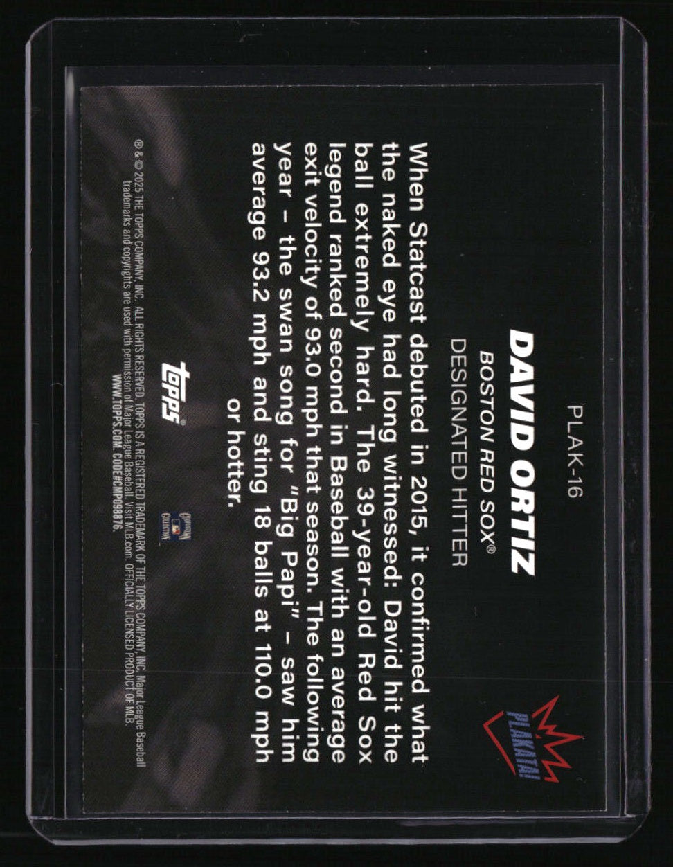 2025 Topps David Ortiz Plakata