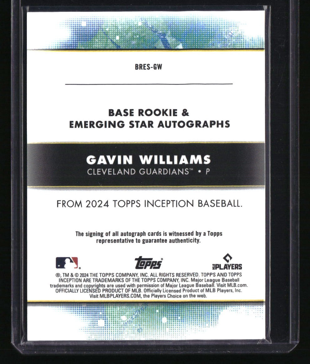 2024 Topps Inception Gavin Williams Rookie and Emerging Star Auto Magenta #/99