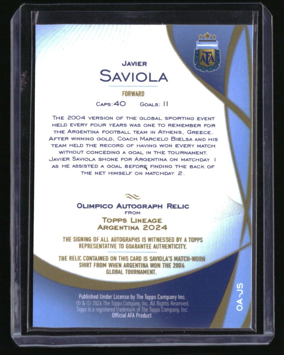 2024 Topps Lineage Argentina Javier Saviola Orange Tango #/25