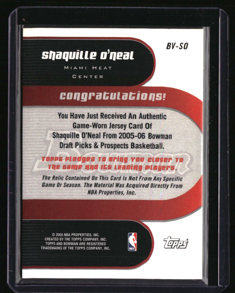 2005-06 Bowman Shaquille O&#39;Neal Bravo Relics