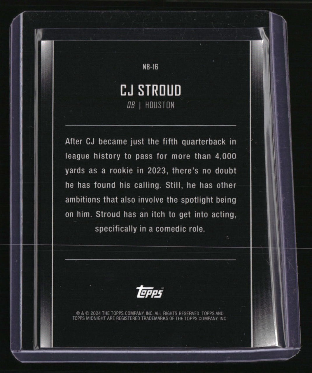 2024 Topps Midnight CJ Stroud Nightball Daybreak #/5