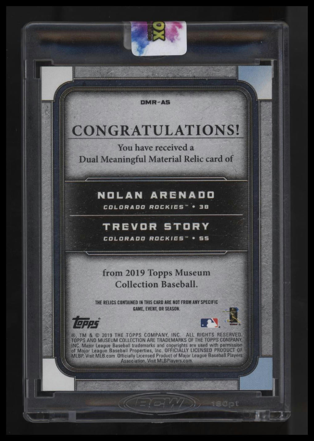 2020 Topps Museum Collection Arenado / Story Meaningful Materials Gold #/10