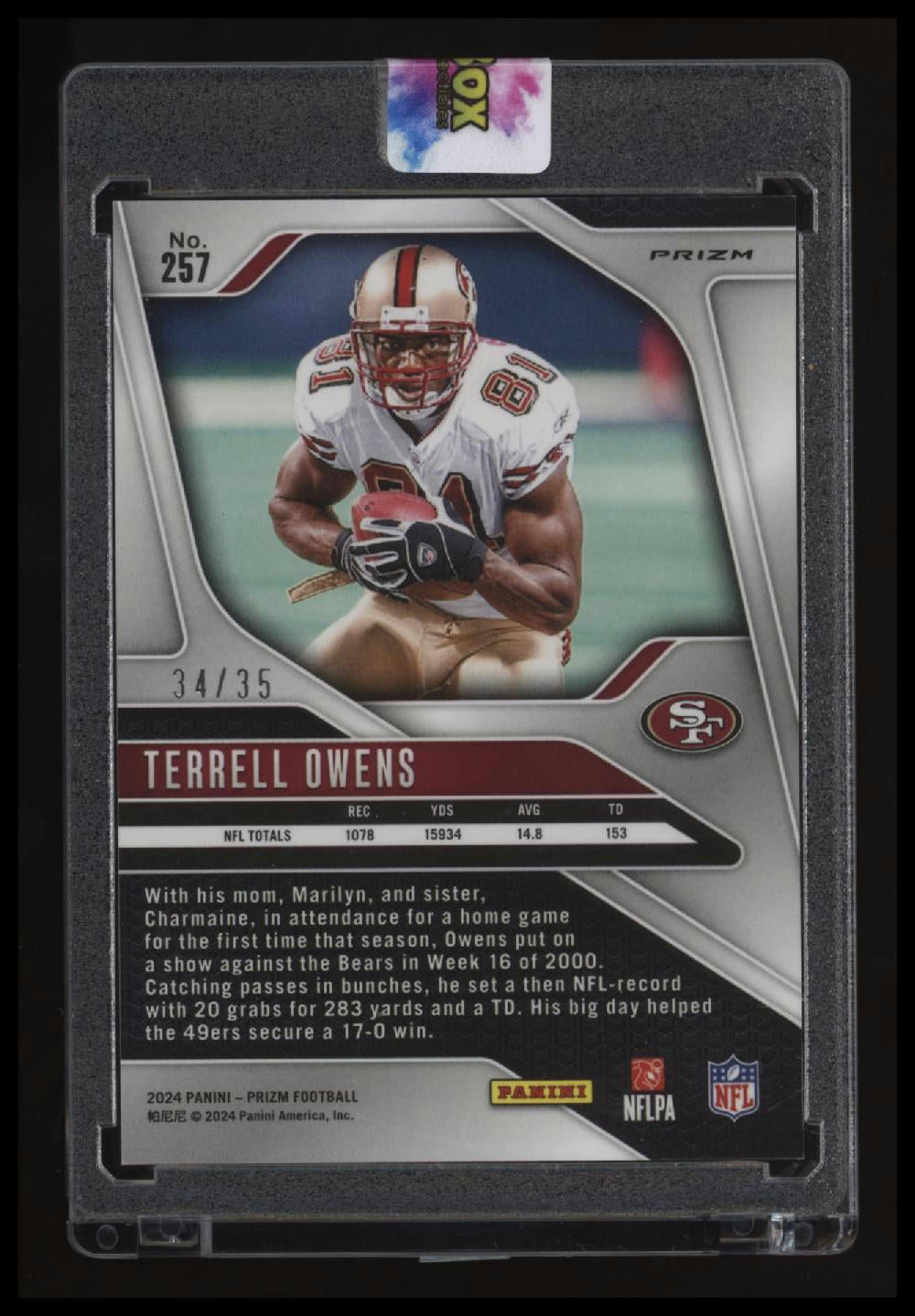 2024 Panini Prizm Terrell Owens Red Shimmer #/35