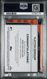 2022 Topps Tribute Tribute Triple Relics Clayton Kershaw Triple Relics-Red PSA 7