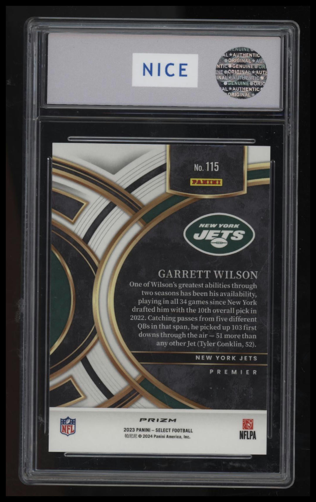 2023 Panini Select Garrett Wilson Blue Prizms #/149 NICE 10