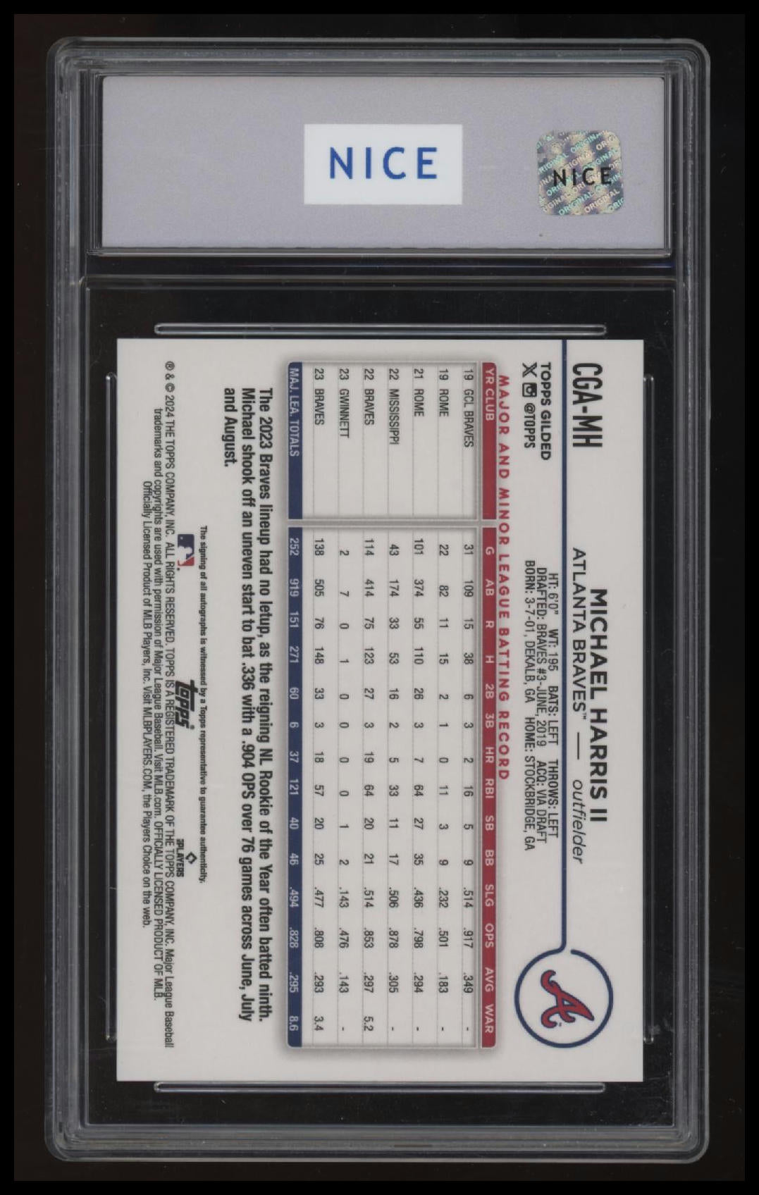 2024 Topps Gilded Collection Michael Harris II Gold Autographs #/99 NICE 10
