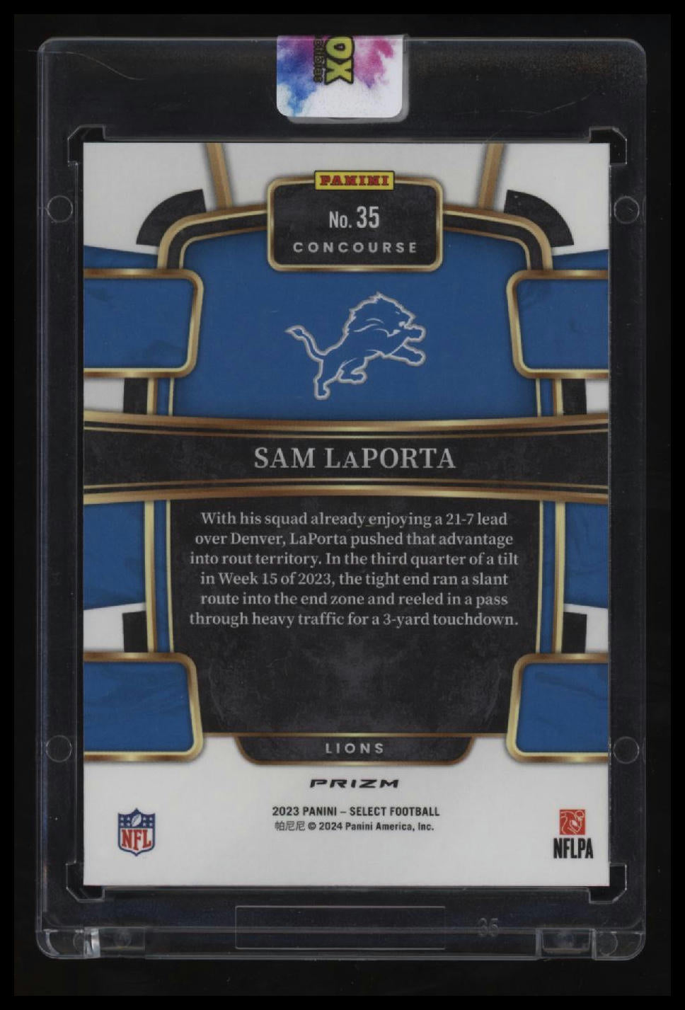 2023 Panini Select Sam LaPorta Zebra Prizms