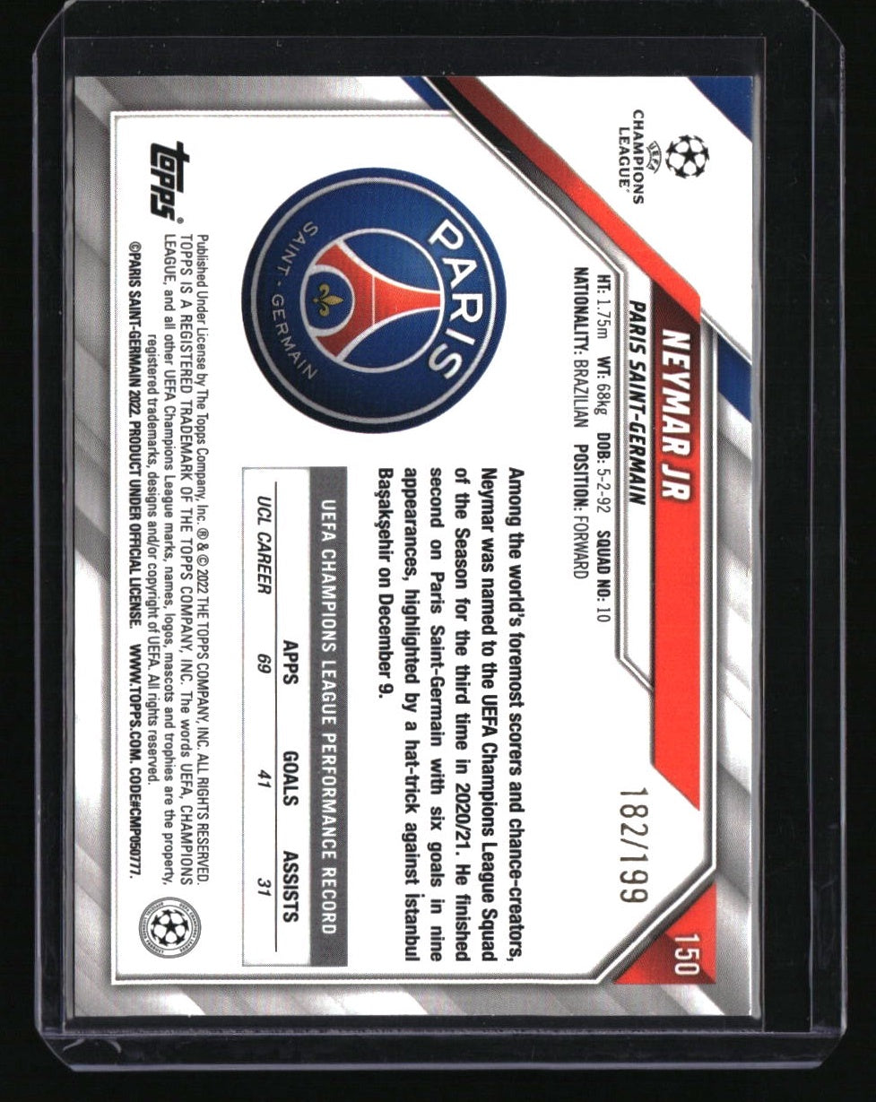 2021-22 Topps UEFA Champions League Neymar Jr Neon Green Foil #/199