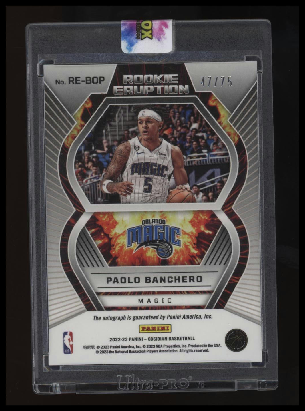 2022-23 Obsidian Paolo Banchero Rookie Eruption Autos Electric Etch Purple #/75