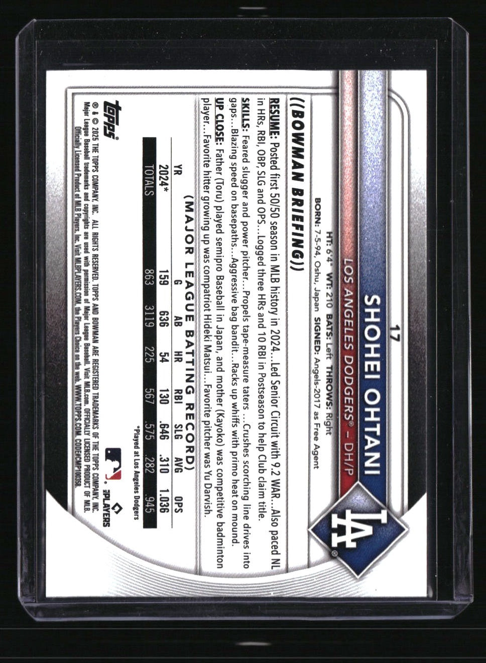 2025 Bowman Shohei Ohtani Pink #/175