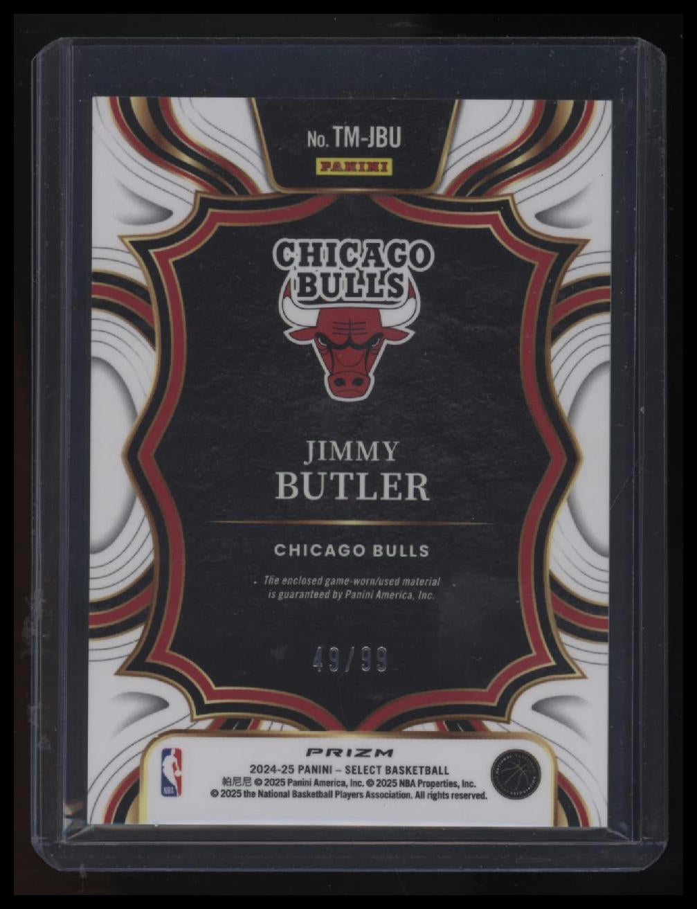 2024-25 Panini Select Jimmy Butler III Throwback Memorabilia Purple Prizms #/99