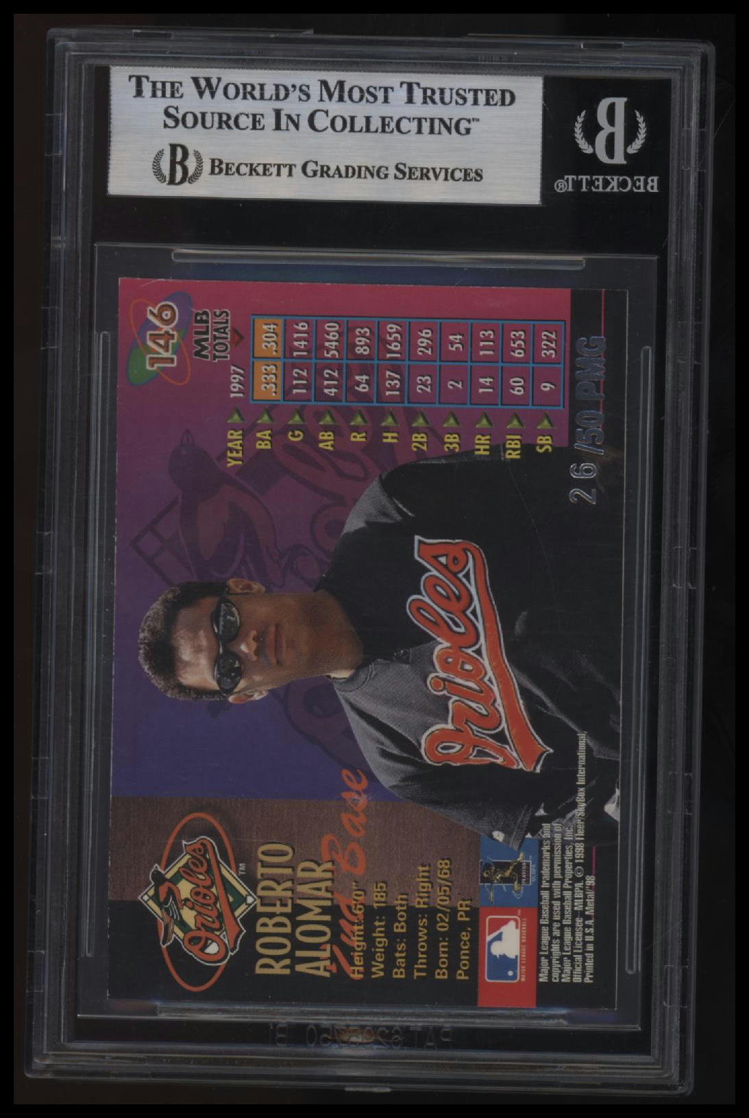 1998 Metal Universe Precious Metal Gems Roberto Alomar BGS 8.5
