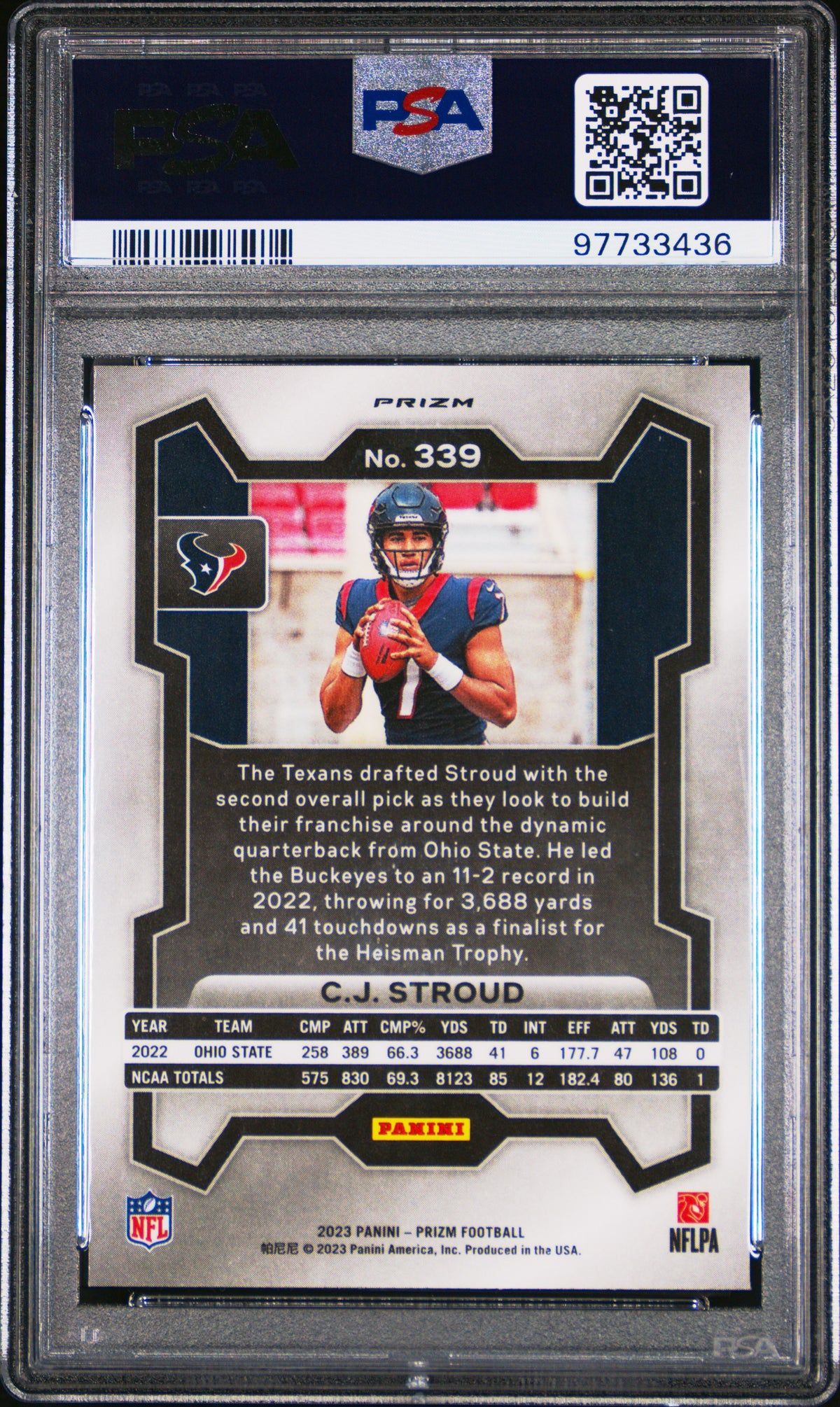 2023 Panini Prizm Cj Stroud Silver Prizm PSA 9