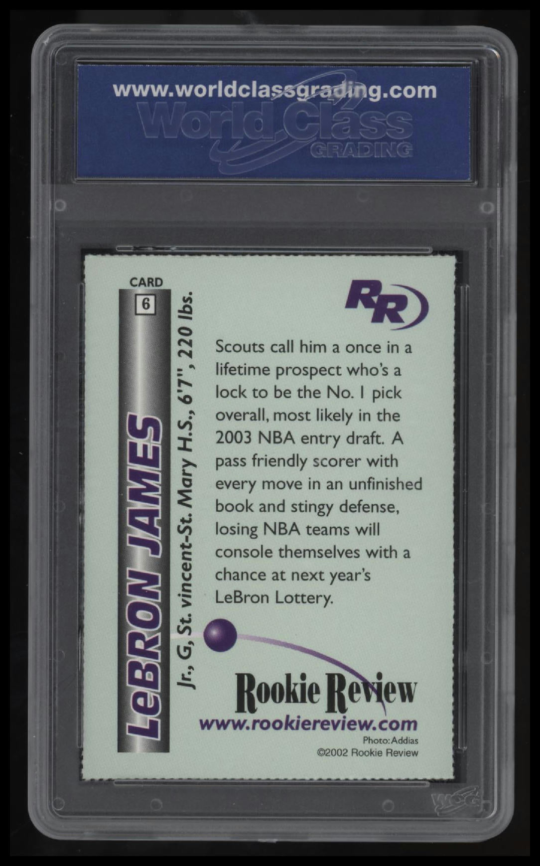 2002 Rookie Review LeBron James WCG 10