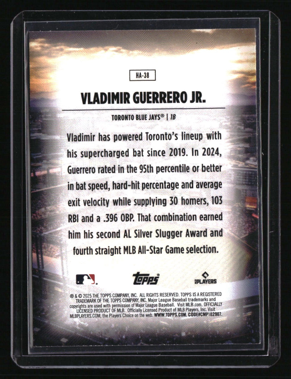2025 Topps Vladimir Guerrero Jr. Home Field Advantage