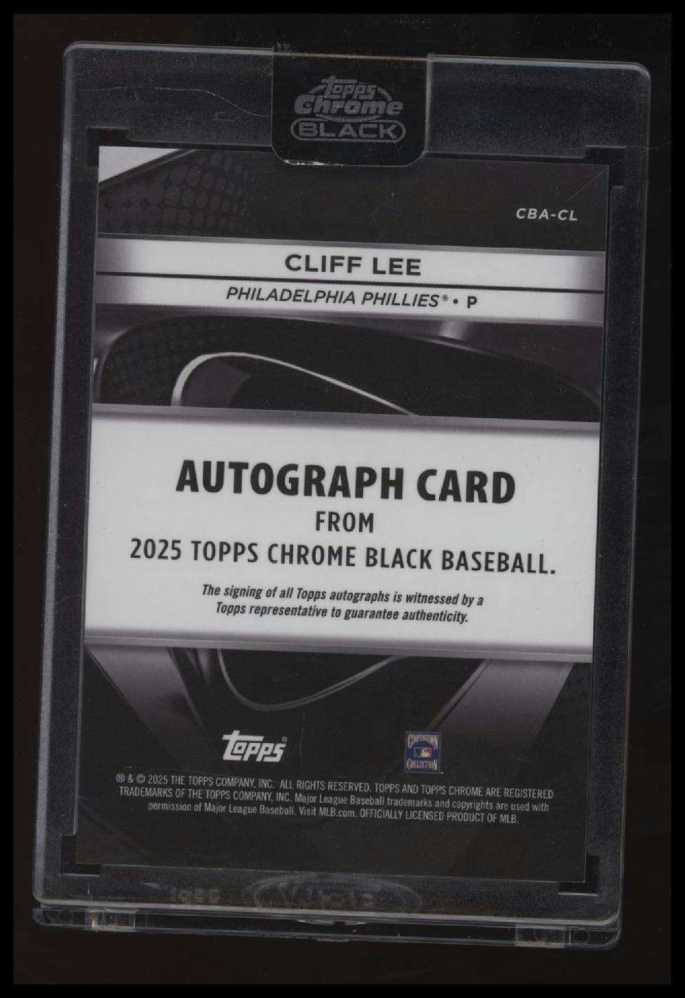 2025 Topps Chrome Black Cliff Lee Autographs Blue Refractors #/150