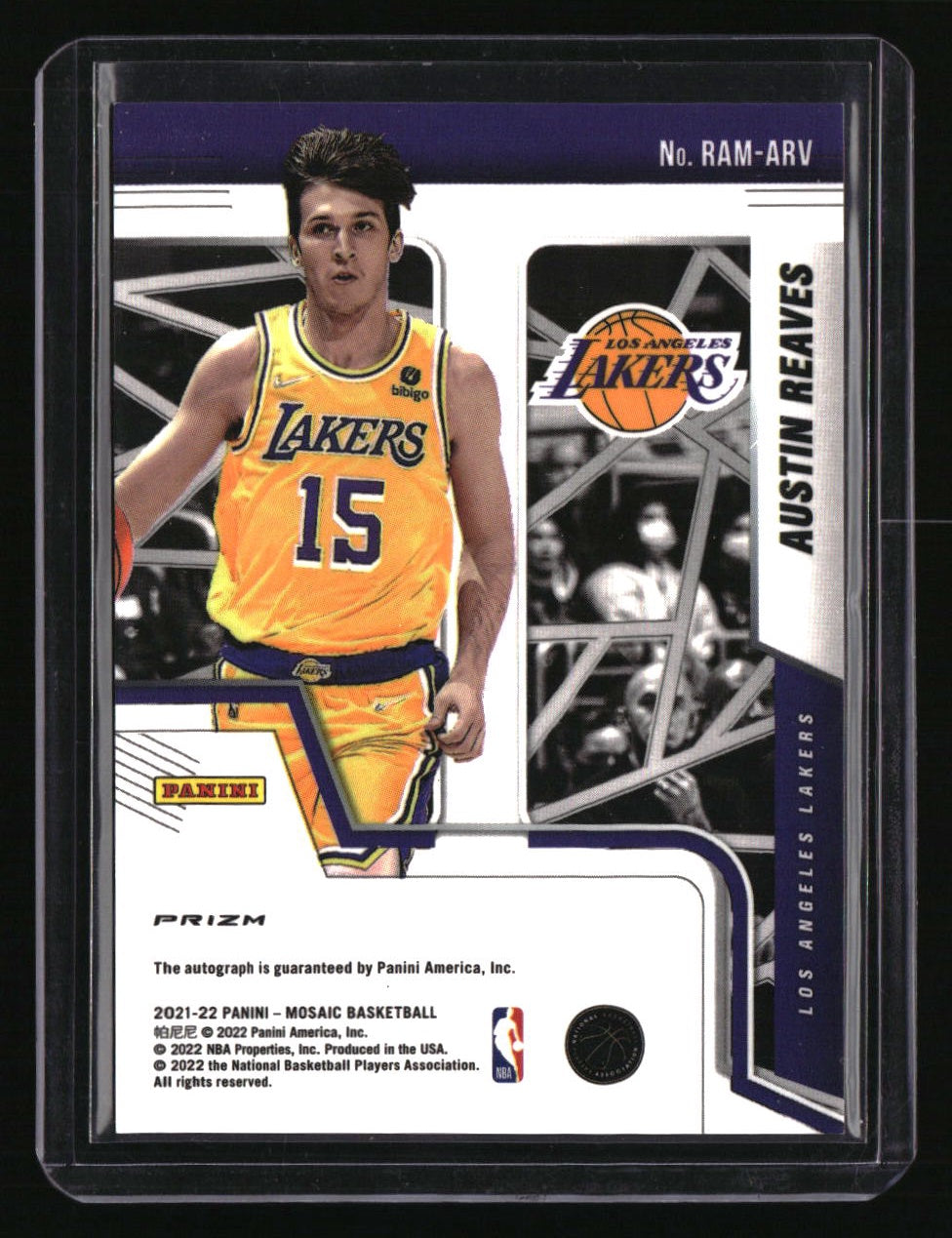 2021-22 Panini Mosaic Austin Reaves Rookie Autographs Mosaic
