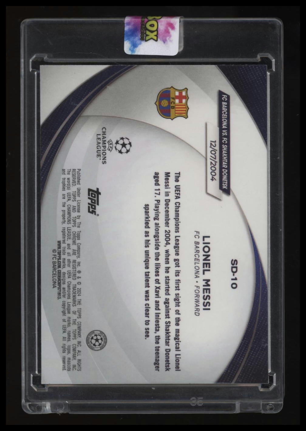 2023-24 Topps Chrome UEFA Lionel Messi Starball Debuts Orange Lava Refractor